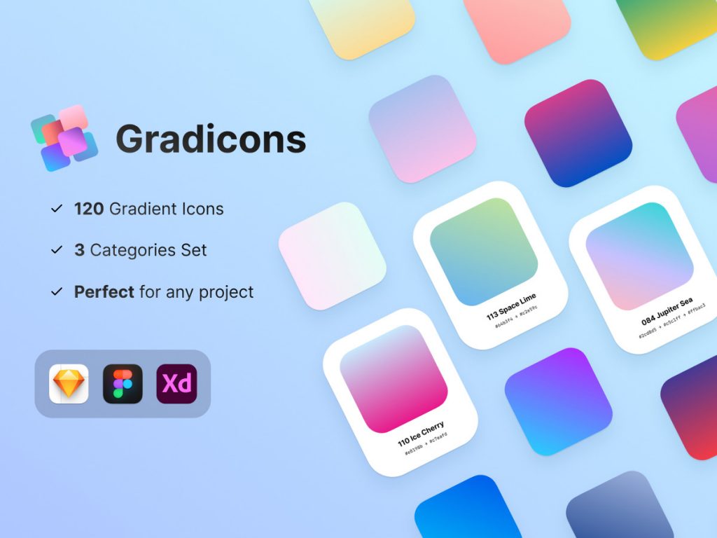 Gradicons – gradient icons for Web, iOS and Android - Legenki