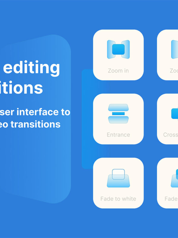 Icons and elements video editing transitions